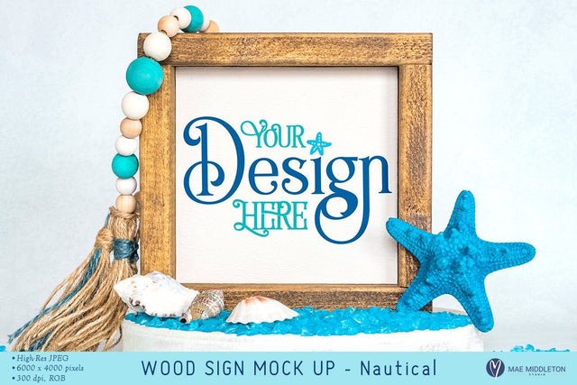 Framed Wood Sign mock up, styled photo Mock Up Photo Mae Middleton Studio 