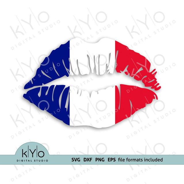 France Flag Lips Svg Png Dxf Eps Files SVG kYo Digital Studio 