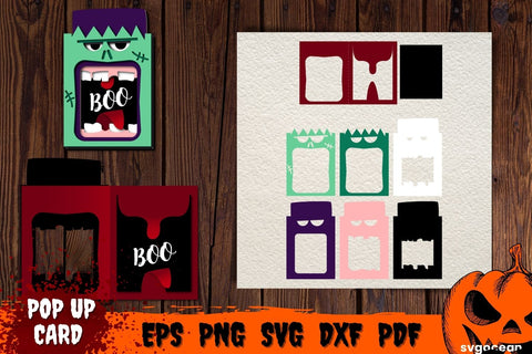 Frankenstein Pop Up Card Template | Pop-up | Cut Files SVG SvgOcean 