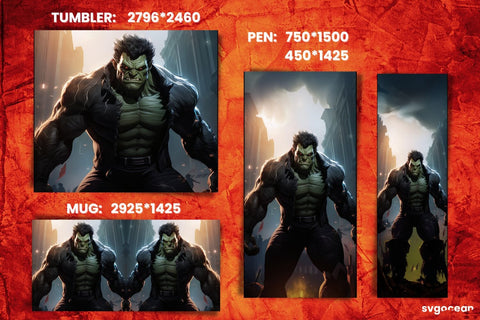 Frankenstein-werewolf Wrap Bundle | Tumbler | Mug | Pen Sublimation SvgOcean 