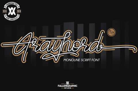 Frayhord Monoline Script Font Fallen Graphic Studio 