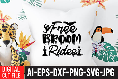 Free Broom Rides SVG Design , Halloween SVG Design SVG BlackCatsMedia 