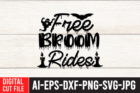 Free Broom Rides SVG Design , Halloween SVG Design SVG BlackCatsMedia 
