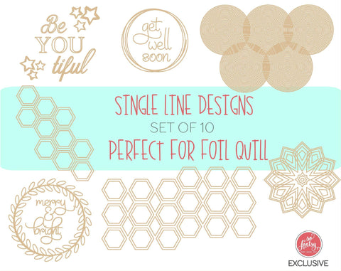 FREE - Foil Quill Starter Bundle: 10 Single Line Sketch Designs SVG So Fontsy Design Shop 