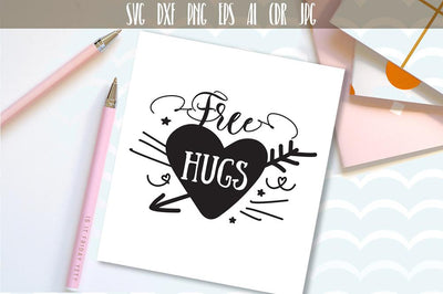 Free hugs SVG file, Handlettered svg SVG VectorSVGdesign 