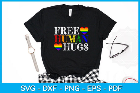 Free Human Hugs Pride Month SVG PNG PDF Cut File SVG Creativedesigntee 