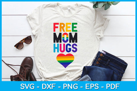 Free Mom Hugs LGBT Pride Love SVG PNG PDF Cut File SVG Creativedesigntee 