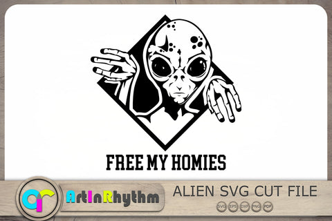 Free My Homies Svg, Alien Svg, UFO Svg, Alien Clipart SVG Artinrhythm shop 