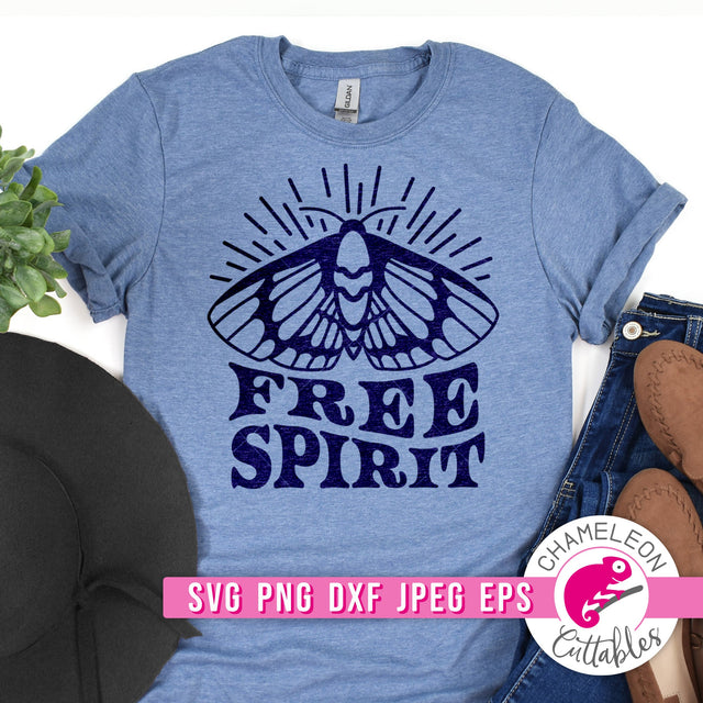 Free Spirit Moth Retro svg png dxf eps jpeg SVG Chameleon Cuttables 