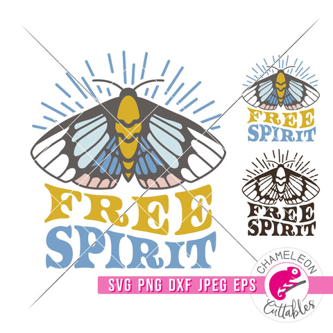 Free Spirit Moth Retro svg png dxf eps jpeg SVG Chameleon Cuttables 