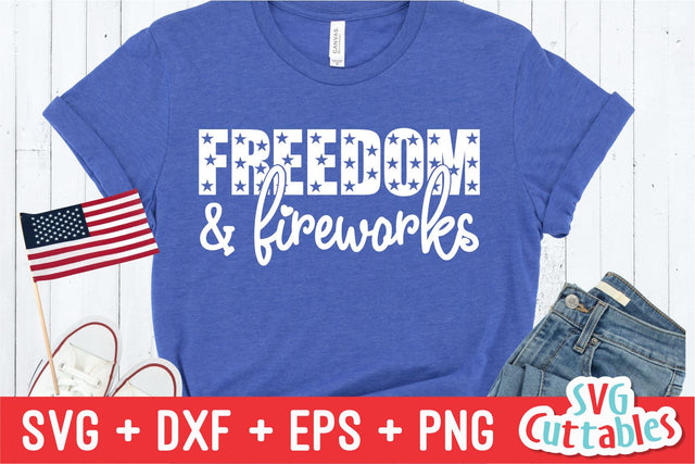 Freedom And Fireworks svg - Patriotic Cut File - 4th of July - Fourth of July - svg - dxf - eps - png - Silhouette - Cricut - Digital File SVG Svg Cuttables 