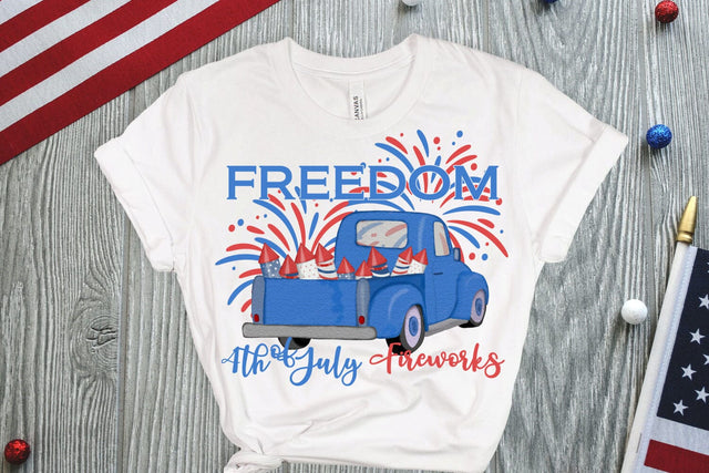 Freedom Blue Truck Sublimation Sublimation QueenBrat Digital Designs 