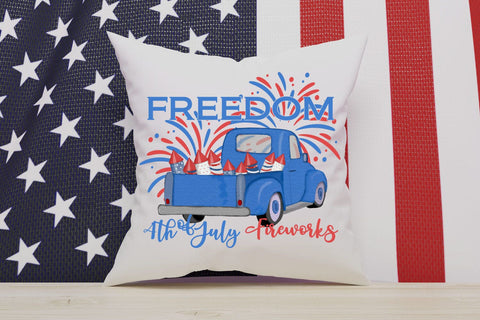 Freedom Blue Truck Sublimation Sublimation QueenBrat Digital Designs 