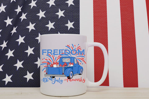 Freedom Blue Truck Sublimation Sublimation QueenBrat Digital Designs 