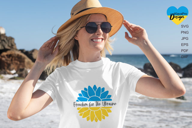 Freedom for the Ukraine Sunflower Split Frame SVG File SVG Klava P 