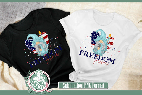 Freedom Forever Gnome Sublimation Sublimation QueenBrat Digital Designs 