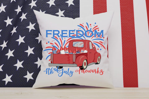 Freedom Red Truck Sublimation Sublimation QueenBrat Digital Designs 