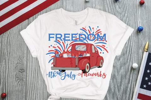 Freedom Red Truck Sublimation Sublimation QueenBrat Digital Designs 