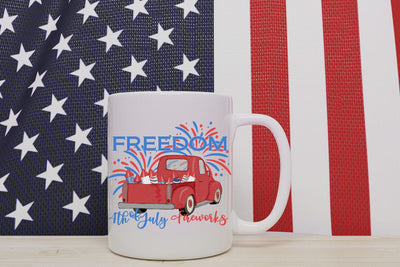 Freedom Red Truck Sublimation Sublimation QueenBrat Digital Designs 