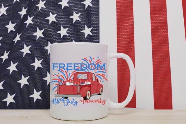 Freedom Red Truck Sublimation Sublimation QueenBrat Digital Designs 