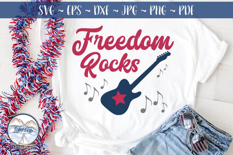 Freedom Rocks 4th of July and Memorial Day Design SVG Lakeside Cottage Arts 