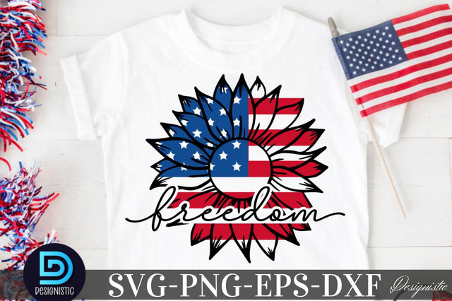Freedom, Sunflower 4th July SVG SVG DESIGNISTIC 