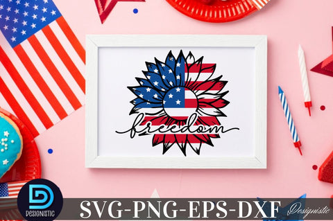 Freedom, Sunflower 4th July SVG SVG DESIGNISTIC 