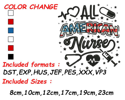 Freedom USA, Nurse Embroidery, Registered Nurse, Nursing Graduation, Memorial Day, Nursing Embroidery Embroidery/Applique DESIGNS SVG Digital Designer 