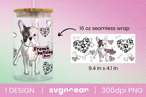 French Bulldog Can Glass PNG Sublimation SvgOcean 
