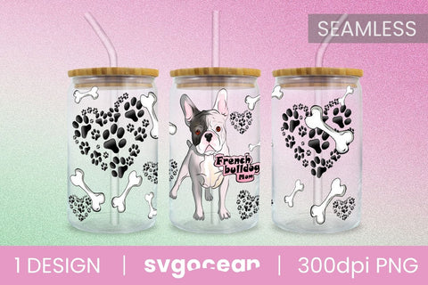 French Bulldog Can Glass PNG Sublimation SvgOcean 