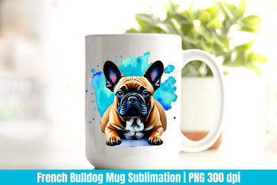 French Bulldog Mug Wrap Sublimation Designs PNG Sublimation Helga Art 
