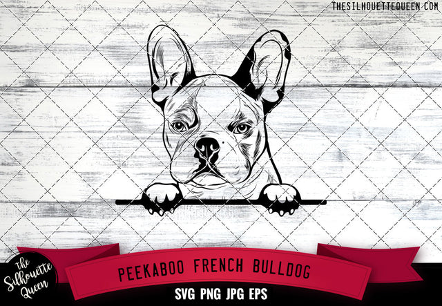 French Bulldog Peek A Boo | Peekaboo | Peeking Dog Face SVG for Glowforge, Cricut, Laser, Silhouette, Scan n cut files SVG Loveleen Kaur 