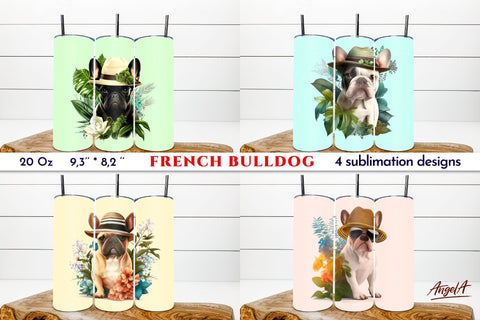 French bulldog summer tumbler bundle/Dog tumbler sublimation Sublimation Angelina Semenova 