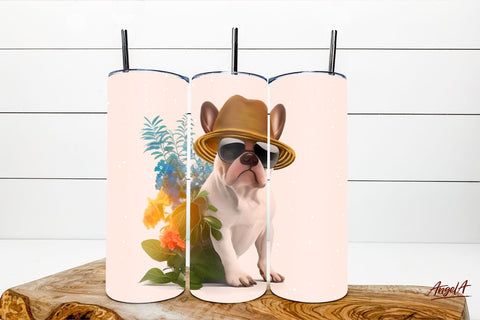 French bulldog summer tumbler bundle/Dog tumbler sublimation Sublimation Angelina Semenova 
