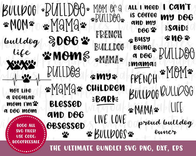 French bulldog svg bundle, bulldog svg files, dog mom svg, frenchie mom svg, French bulldog mom svg, bulldog dad svg, frenchie dad svg, png SVG WildOakSVG 