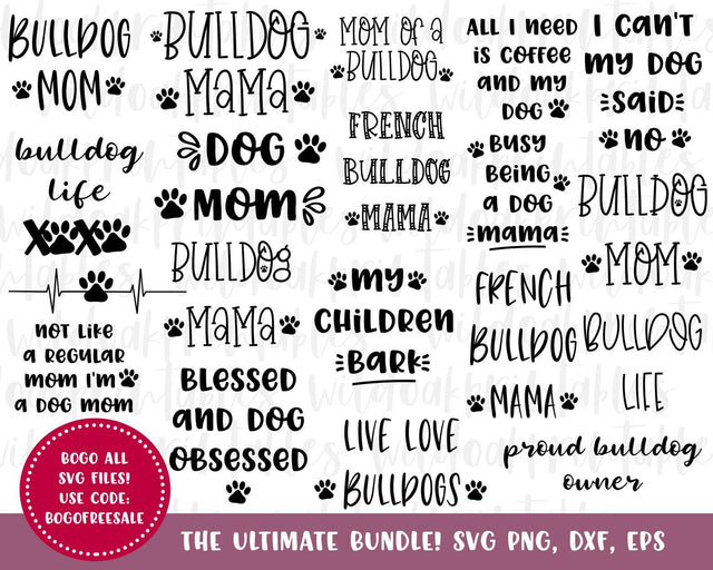 French bulldog svg bundle, bulldog svg files, dog mom svg, frenchie mom svg, French bulldog mom svg, bulldog dad svg, frenchie dad svg, png SVG WildOakSVG 