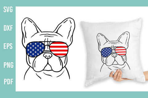 French Bulldog Svg | Dog Face Svg | 4th of July Svg SVG Irina Ostapenko 
