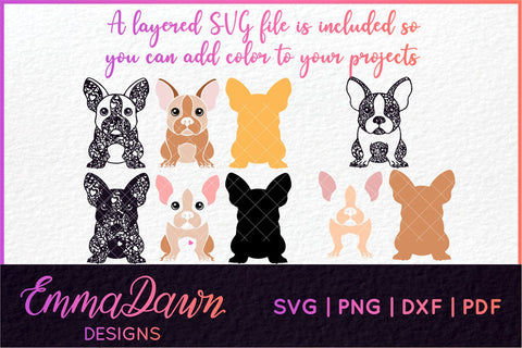 French Bulldog SVG | Zentangle Dog Cut File SVG Emma Dawn Designs 