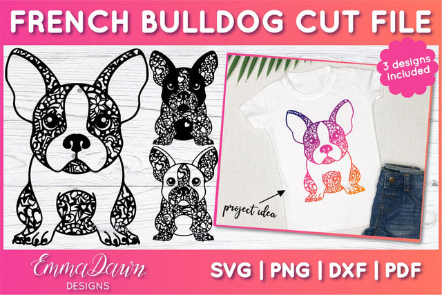 French Bulldog SVG | Zentangle Dog Cut File SVG Emma Dawn Designs 