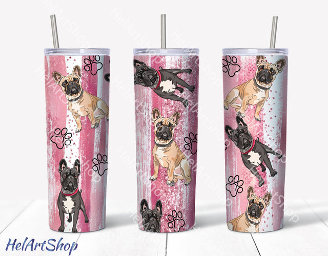 French Bulldog Tumbler PNG Sublimation, SKINNY TUMBLER Sublimation _HelArtShop_ 