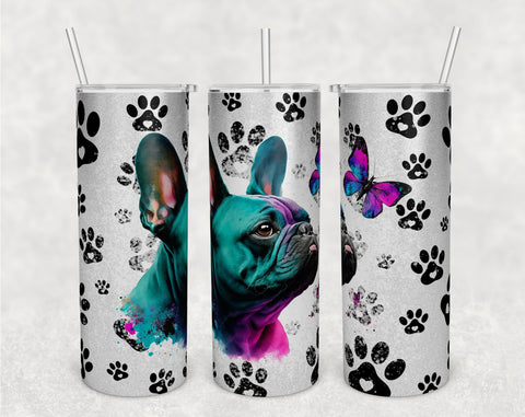 French Bulldog Tumbler Wraps Bundle, 20 Oz Skinny Tumbler French Bulldog Sublimation Designs, Seamless Frenchie PNG, 5 Designs Sublimation HappyDesignStudio 