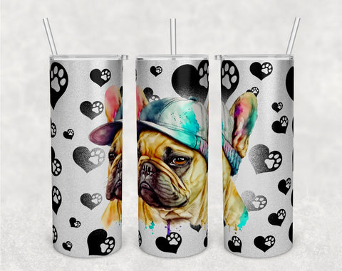 French Bulldog Tumbler Wraps Bundle, 20 Oz Skinny Tumbler French Bulldog Sublimation Designs, Seamless Frenchie PNG, 5 Designs Sublimation HappyDesignStudio 