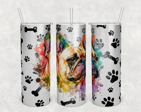 French Bulldog Tumbler Wraps Bundle, 20 Oz Skinny Tumbler French Bulldog Sublimation Designs, Seamless Frenchie PNG, 5 Designs Sublimation HappyDesignStudio 