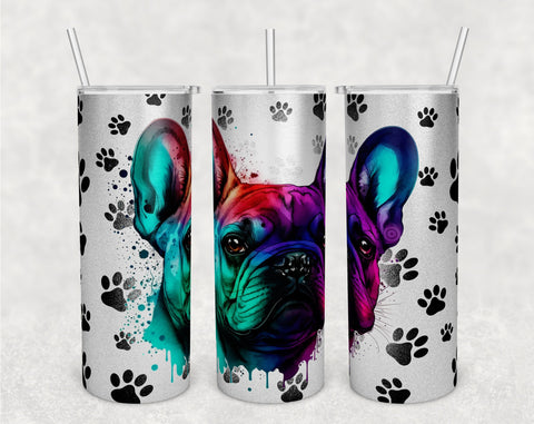 French Bulldog Tumbler Wraps Bundle, 20 Oz Skinny Tumbler French Bulldog Sublimation Designs, Seamless Frenchie PNG, 5 Designs Sublimation HappyDesignStudio 