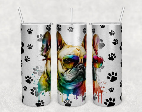 French Bulldog Tumbler Wraps Bundle, 20 Oz Skinny Tumbler French Bulldog Sublimation Designs, Seamless Frenchie PNG, 5 Designs Sublimation HappyDesignStudio 