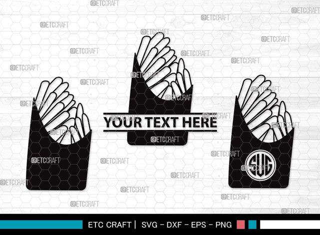 French Fries Monogram SVG | Fries Svg | Fast Food Svg | Snack Svg | Potato Svg | French Fries Clipart SVG ETC Craft 