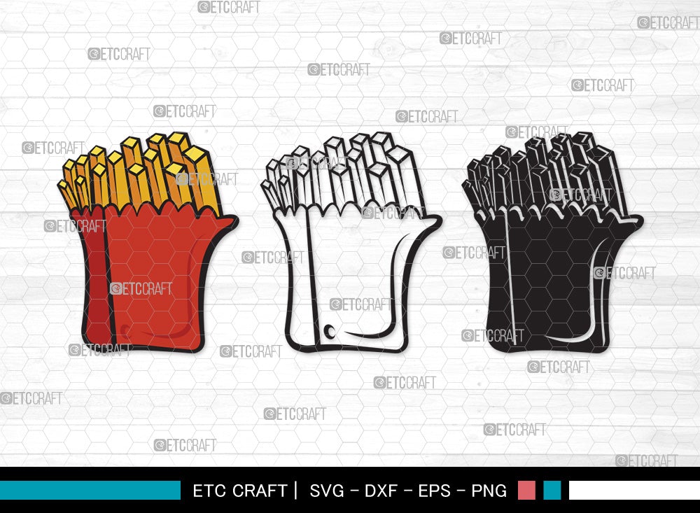 French Fries SVG | Fries Svg | Fast Food Svg | Snack Svg | Potato Svg ...