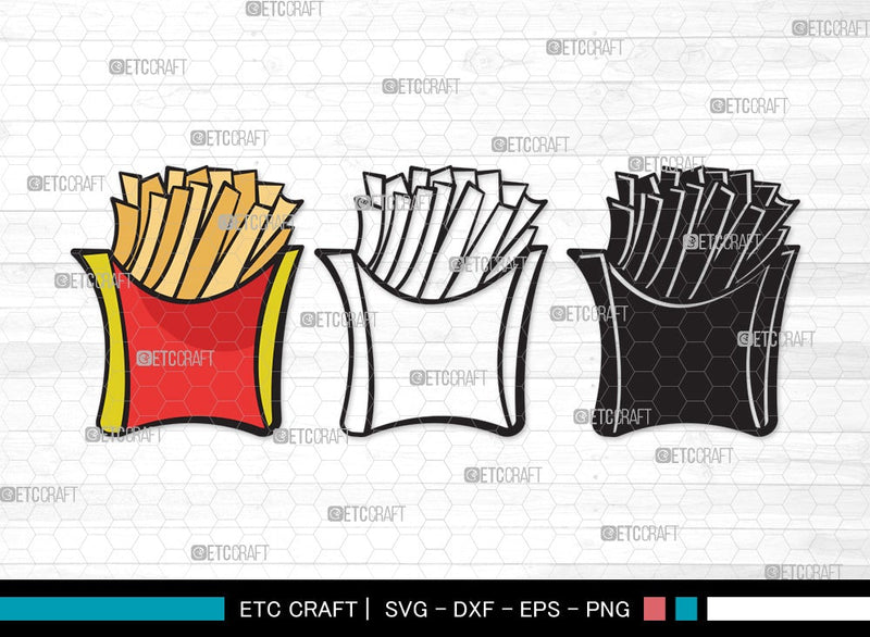 French Fries SVG | Fries Svg | Fast Food Svg | Snack Svg | Potato Svg ...