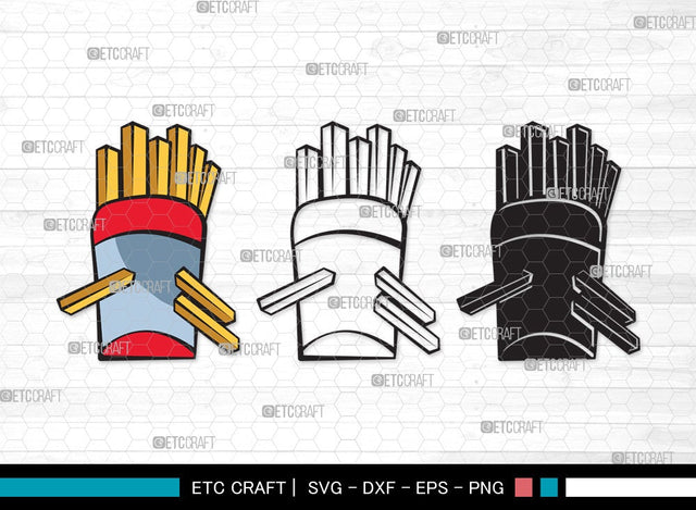 French Fries SVG | Fries Svg | Fast Food Svg | Snack Svg | Potato Svg | French Fries Clipart SVG ETC Craft 