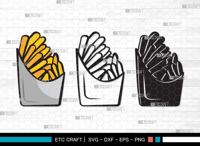 French Fries SVG | Fries Svg | Fast Food Svg | Snack Svg | Potato Svg | French Fries Clipart SVG ETC Craft 